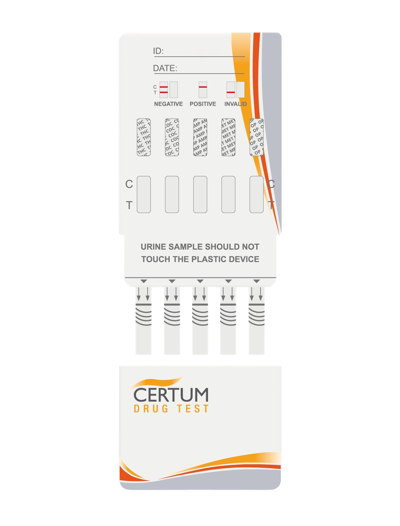 Antidoping 5 elementos (AMP/BZD/COC/MET/THC) 25 Casetes Certum