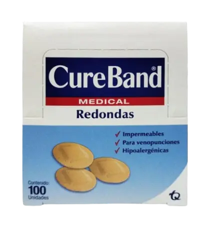 [CECRA100] Curitas Redondas Adhesivas 100 Piezas CureBand