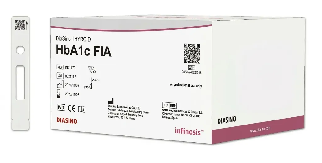 [DSHBA25] FIA Hemoglobina Glicosilada (HbA1c) 25 Casetes DIASINO