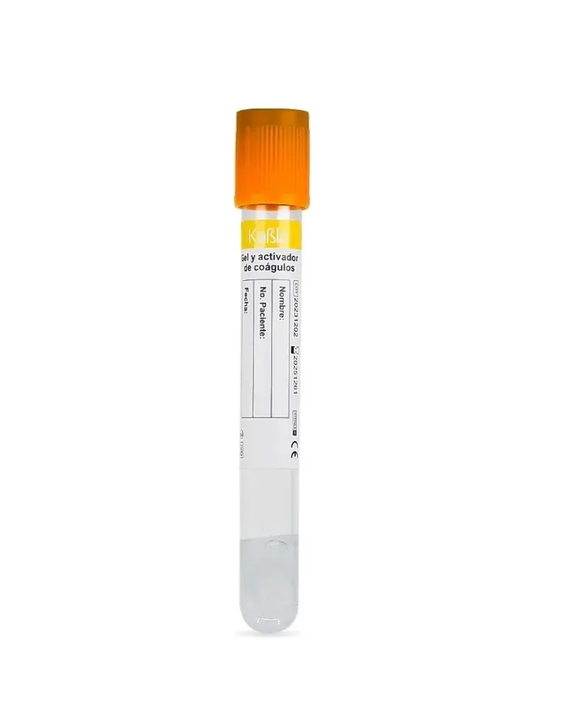 [KAOR106] Tubo Vacutainer Amarillo Con Gel y Activador de Coágulo 6 mL 100 tubos Kabla