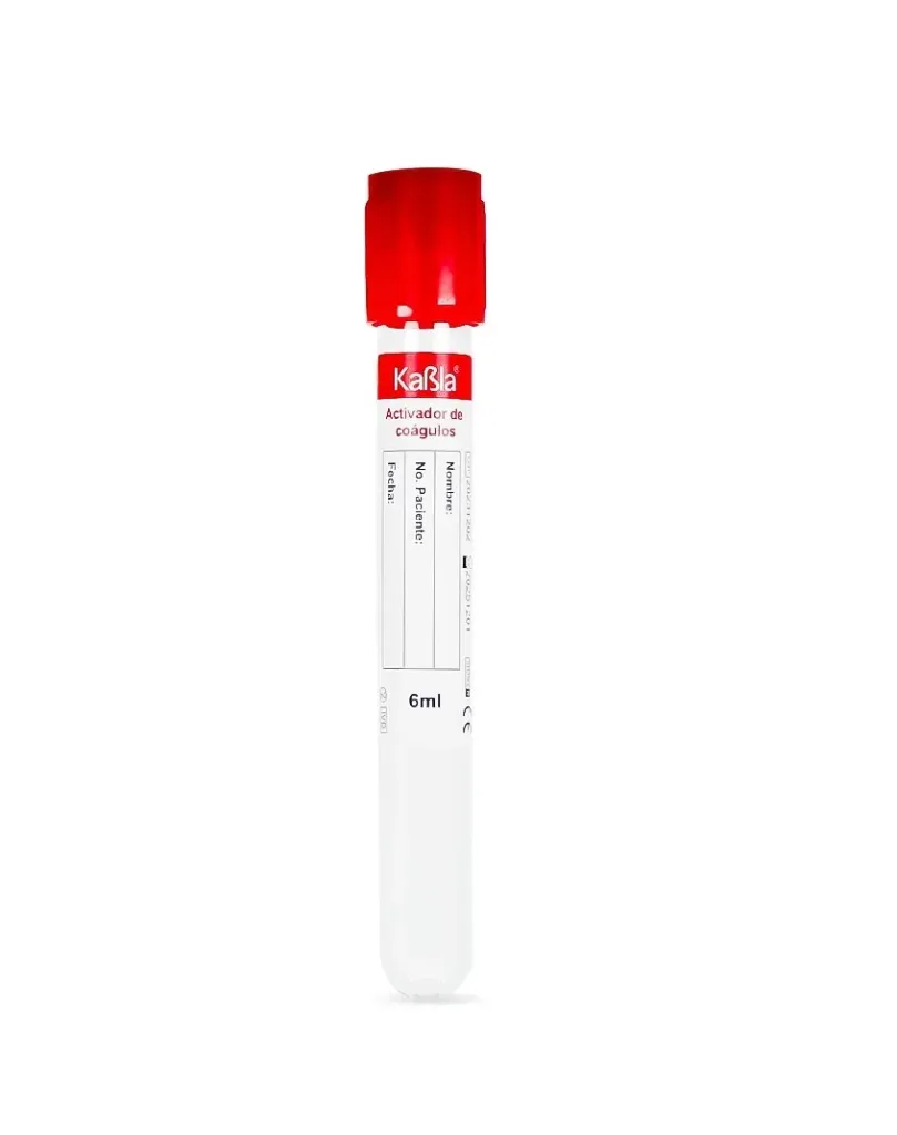 [KARO106] Tubo Vacutainer Rojo Con Activador de Coágulo 6 mL 100 tubos Kabla