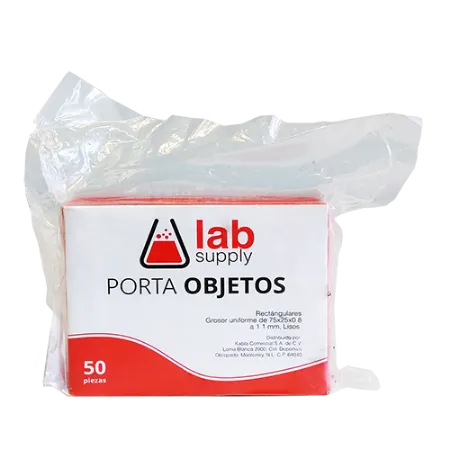 Portaobjetos de Vidrio 25x75mm bordes rectos a 90° 50 Piezas LabSuply