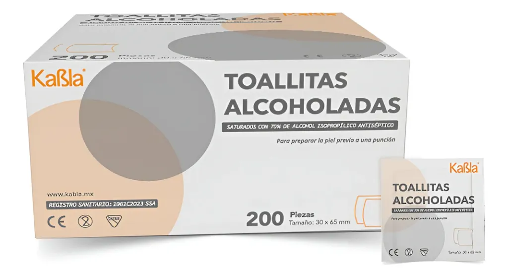 [KATA200] Toallitas Alcoholadas con 70% de Alcohol Isopropílico 200 Piezas