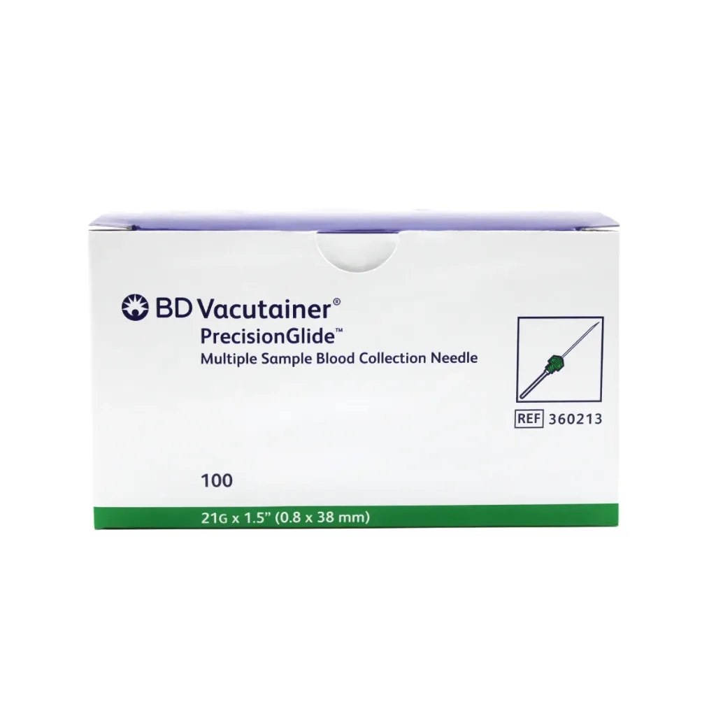 Aguja BD Vacutainer Verde PrecisionGlide 21Gx38mm 100 Piezas