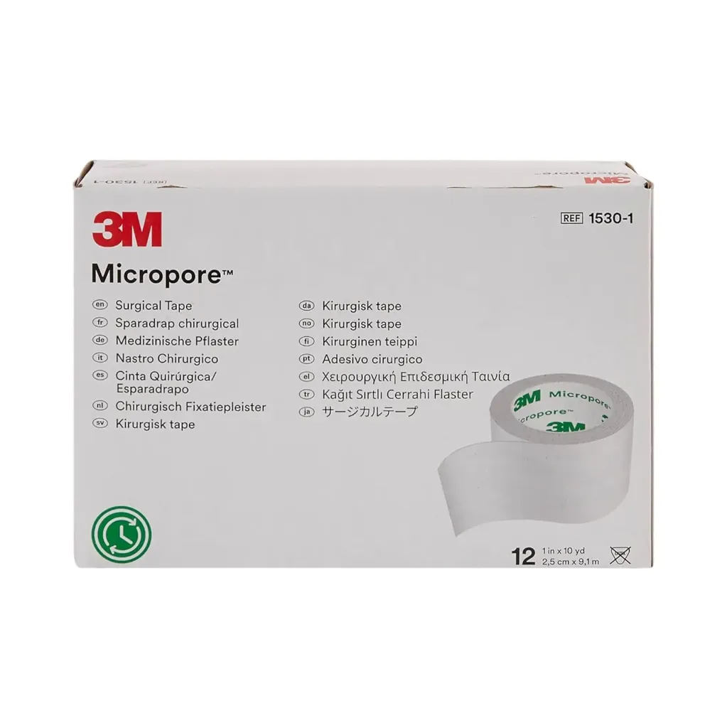 [3M259112] Cinta Adhesiva Micropore 1" (2.5cm x 9.1m) con 12 Rollos 3M